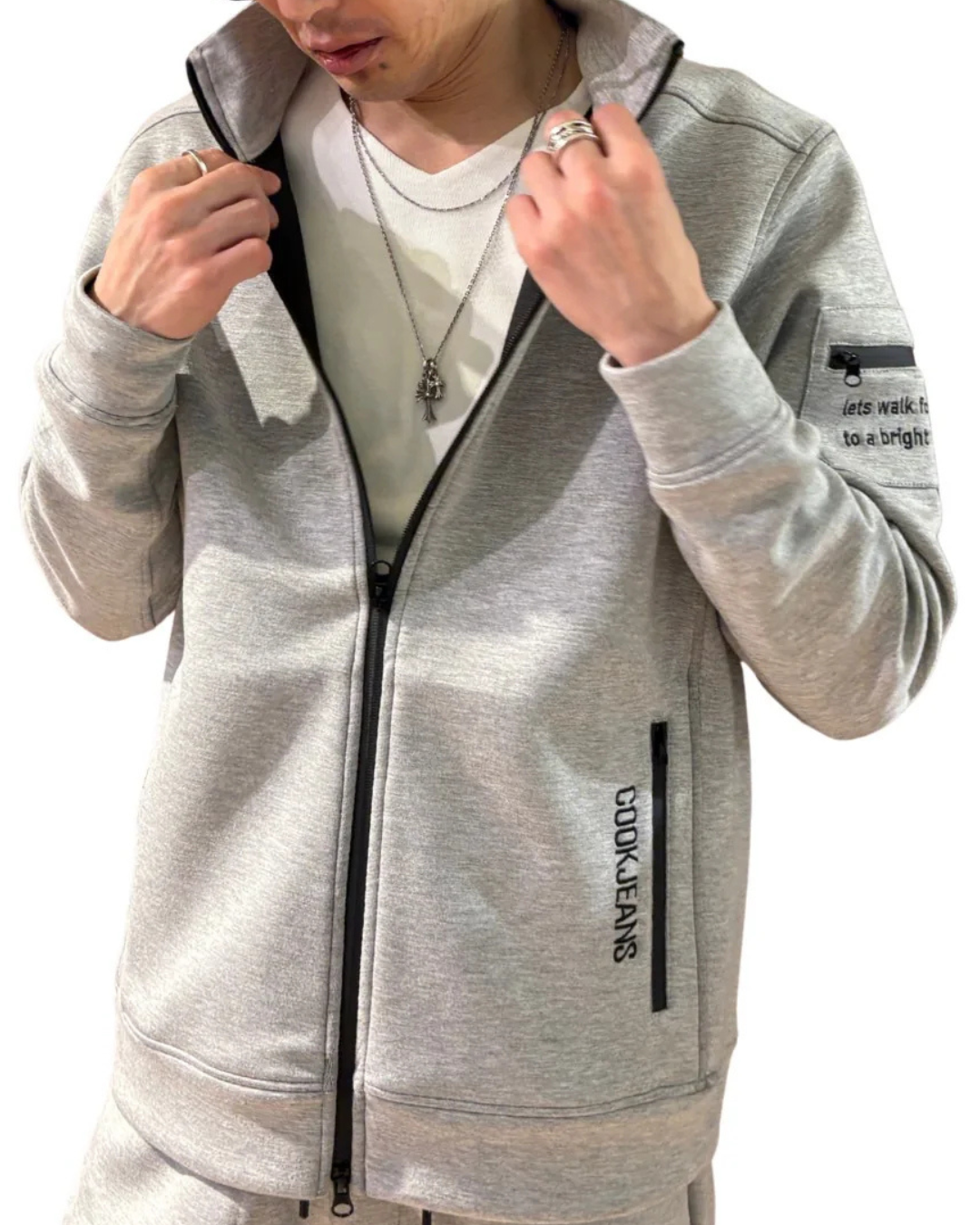 スタンド襟ジップジャケット UNISEX