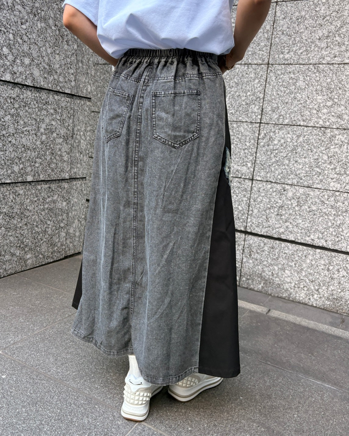 異素材切替スカート WOMEN