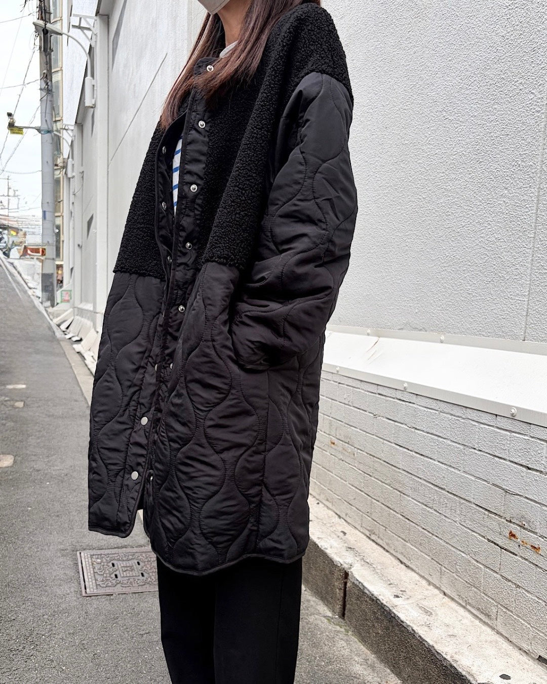 ボア×キルトコート WOMEN