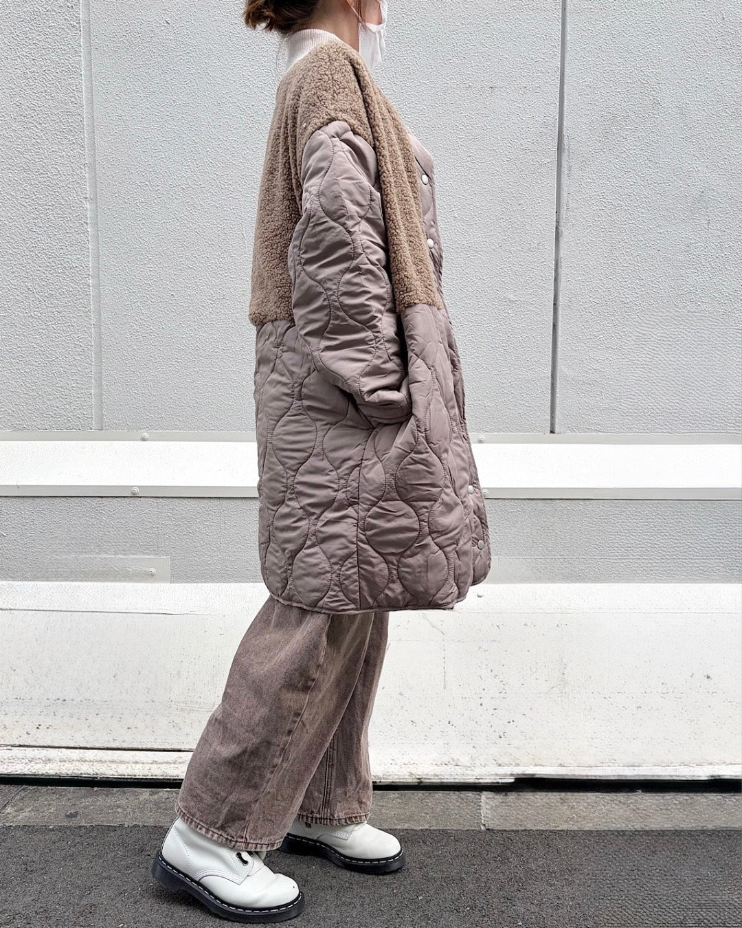ボア×キルトコート WOMEN