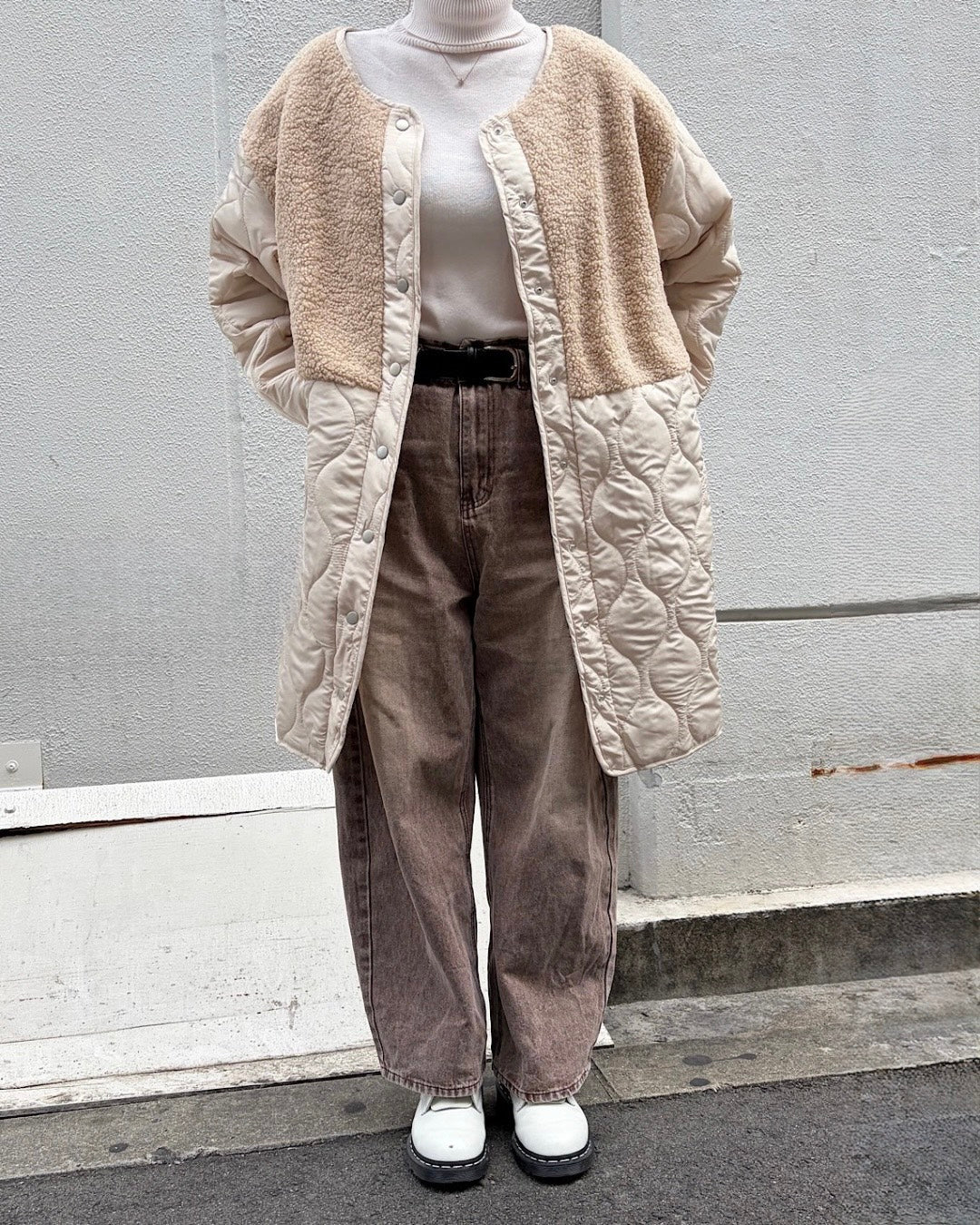 ボア×キルトコート WOMEN
