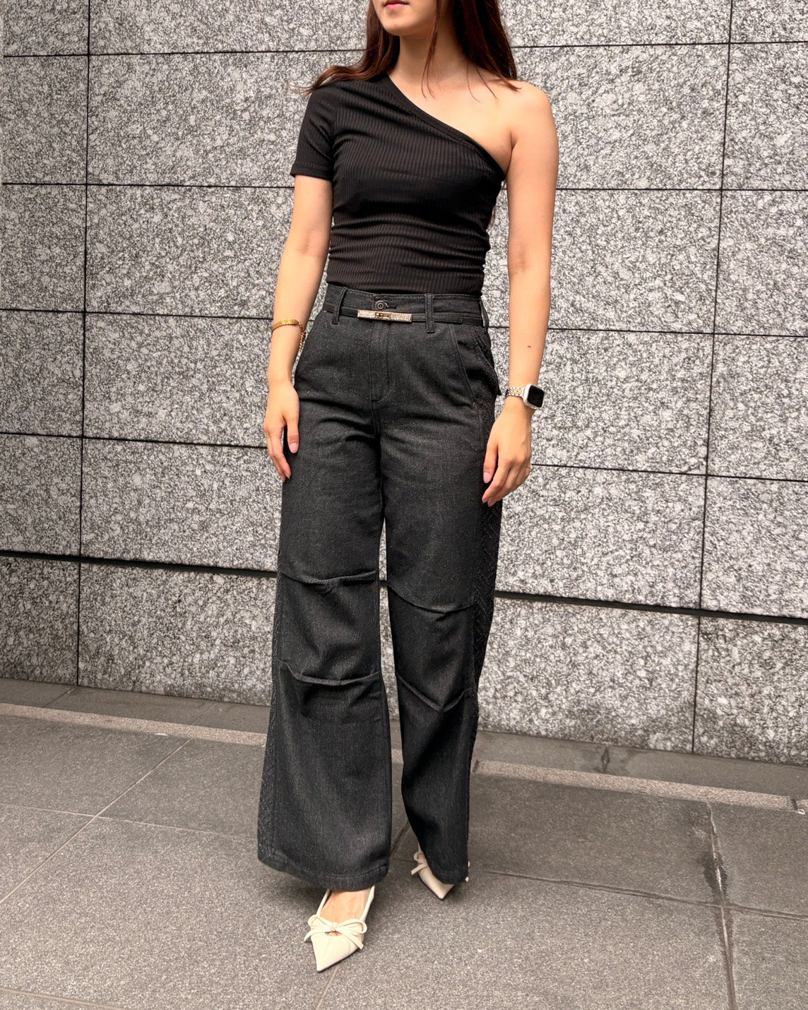 リブショルダーTシャツ WOMEN