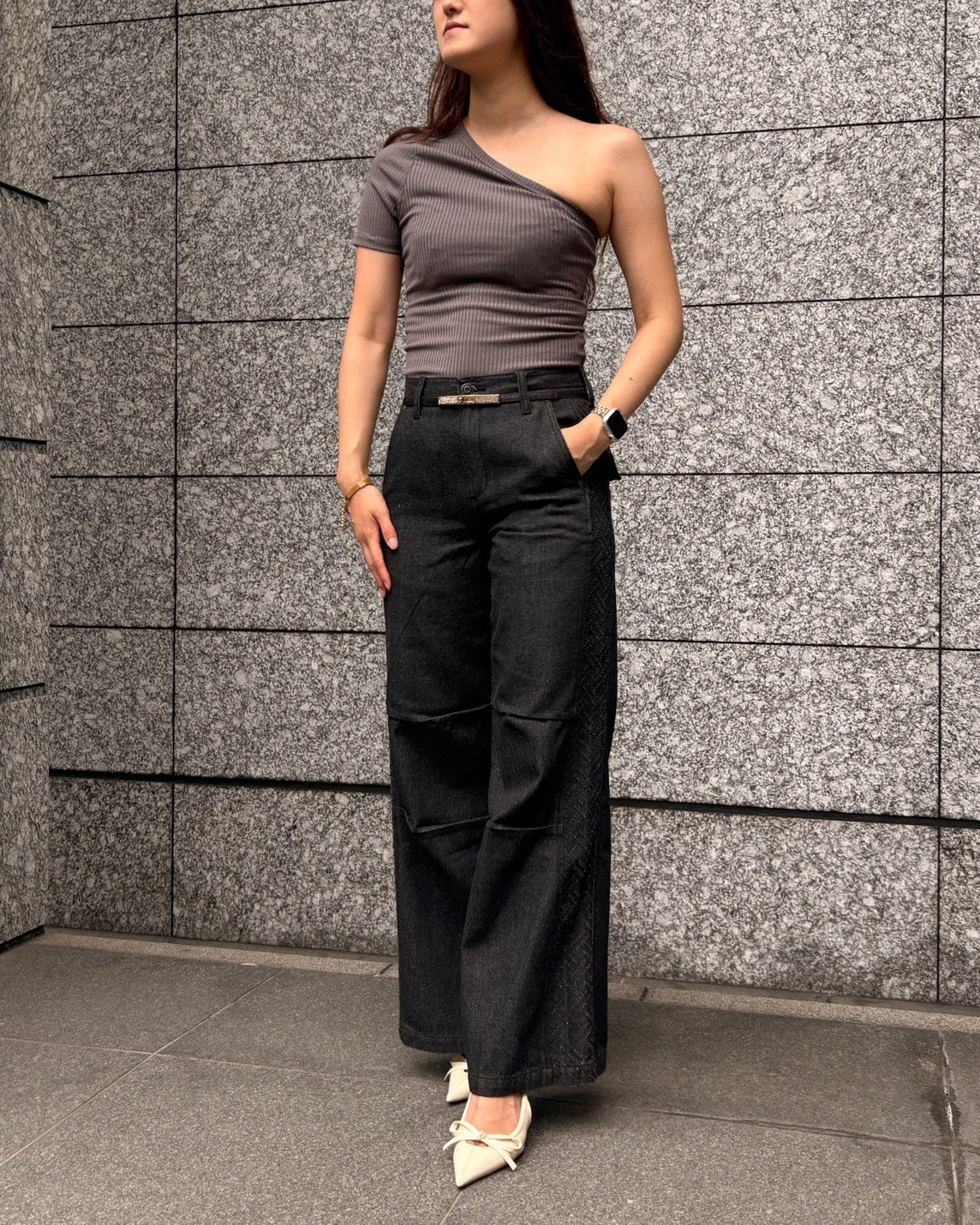 リブショルダーTシャツ WOMEN