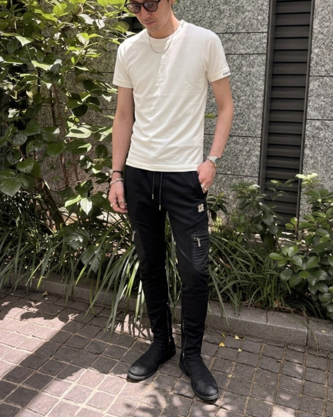 【先行予約販売】CJ袖ネック刺繍Tシャツ MEN