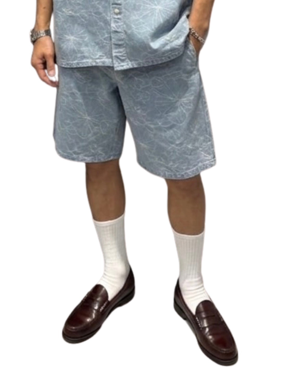 フラワーデニムショーツ MEN