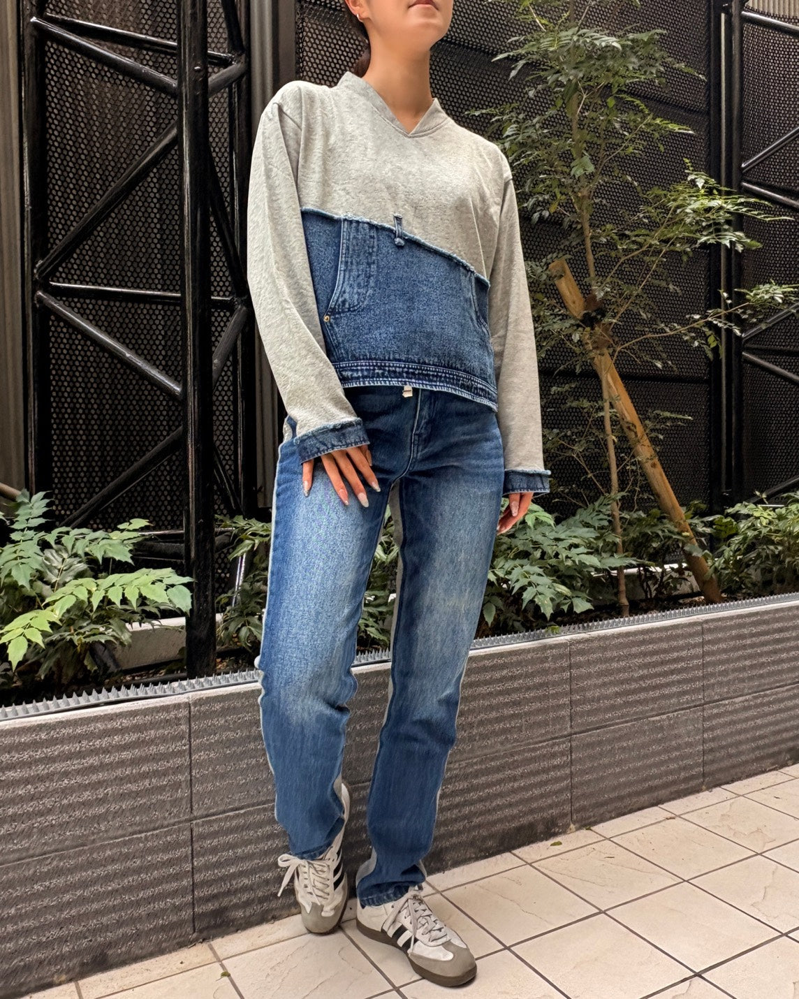 デニムドッキングプルオーバー WOMEN