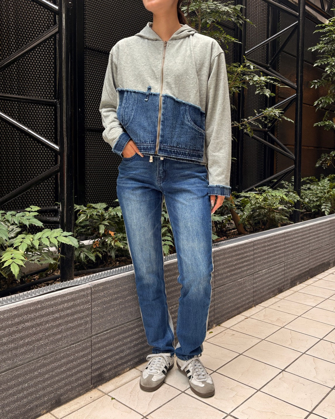 デニムドッキングZIPパーカー WOMEN