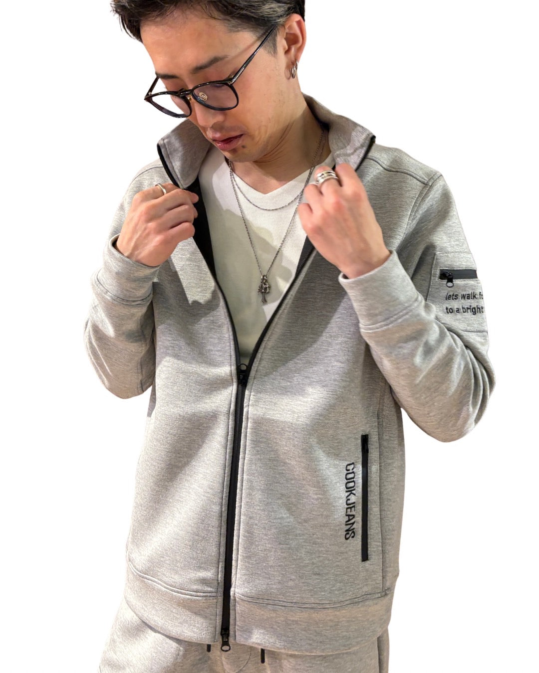 スタンド襟ジップジャケット UNISEX