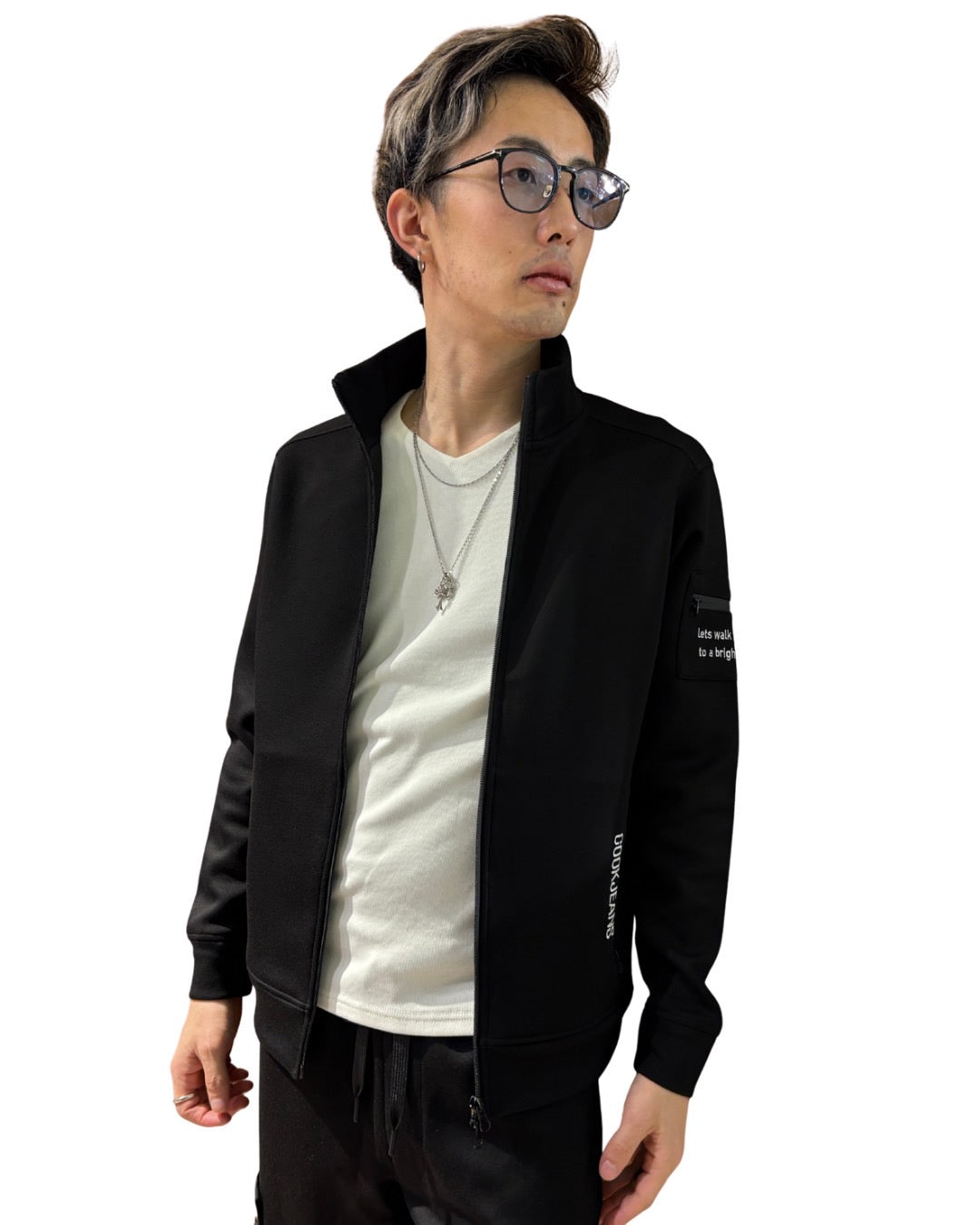 スタンド襟ジップジャケット UNISEX