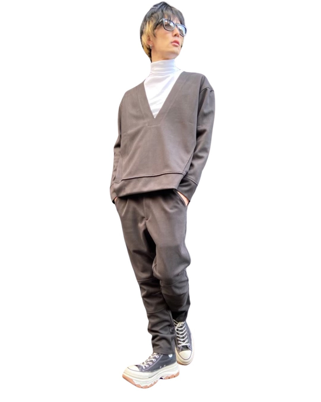 ピーチスキン深Vプルオーバー UNISEX
