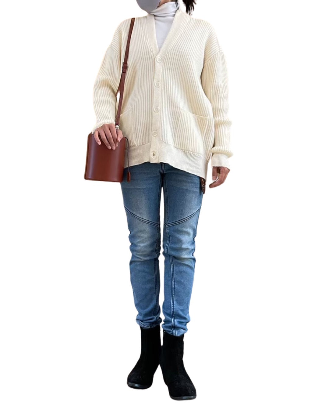 リブワイドカーデ UNISEX