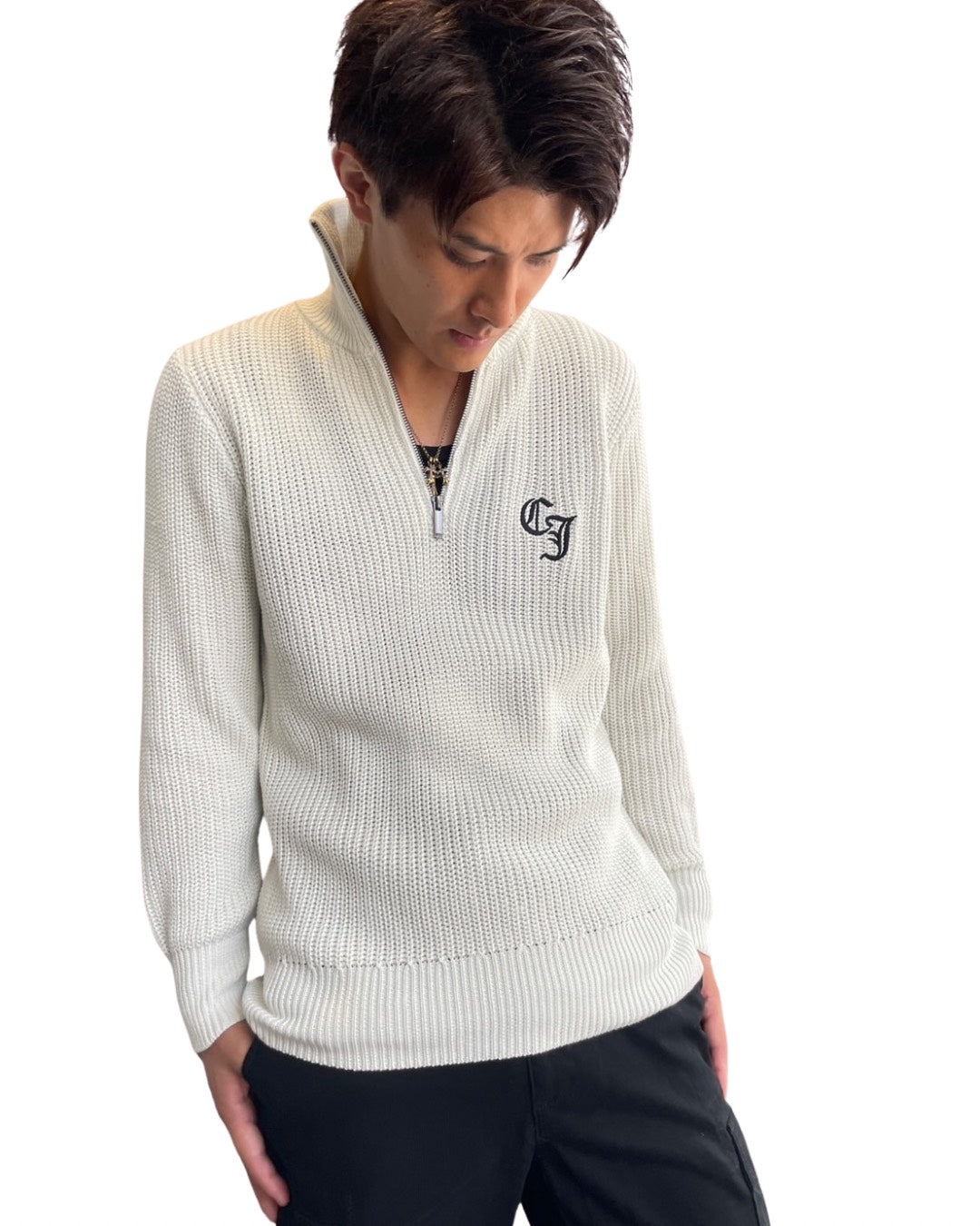 CJハーフZIPニット MEN