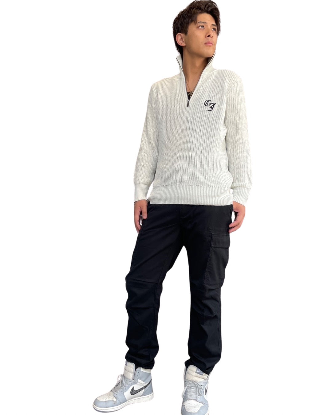 CJハーフZIPニット MEN
