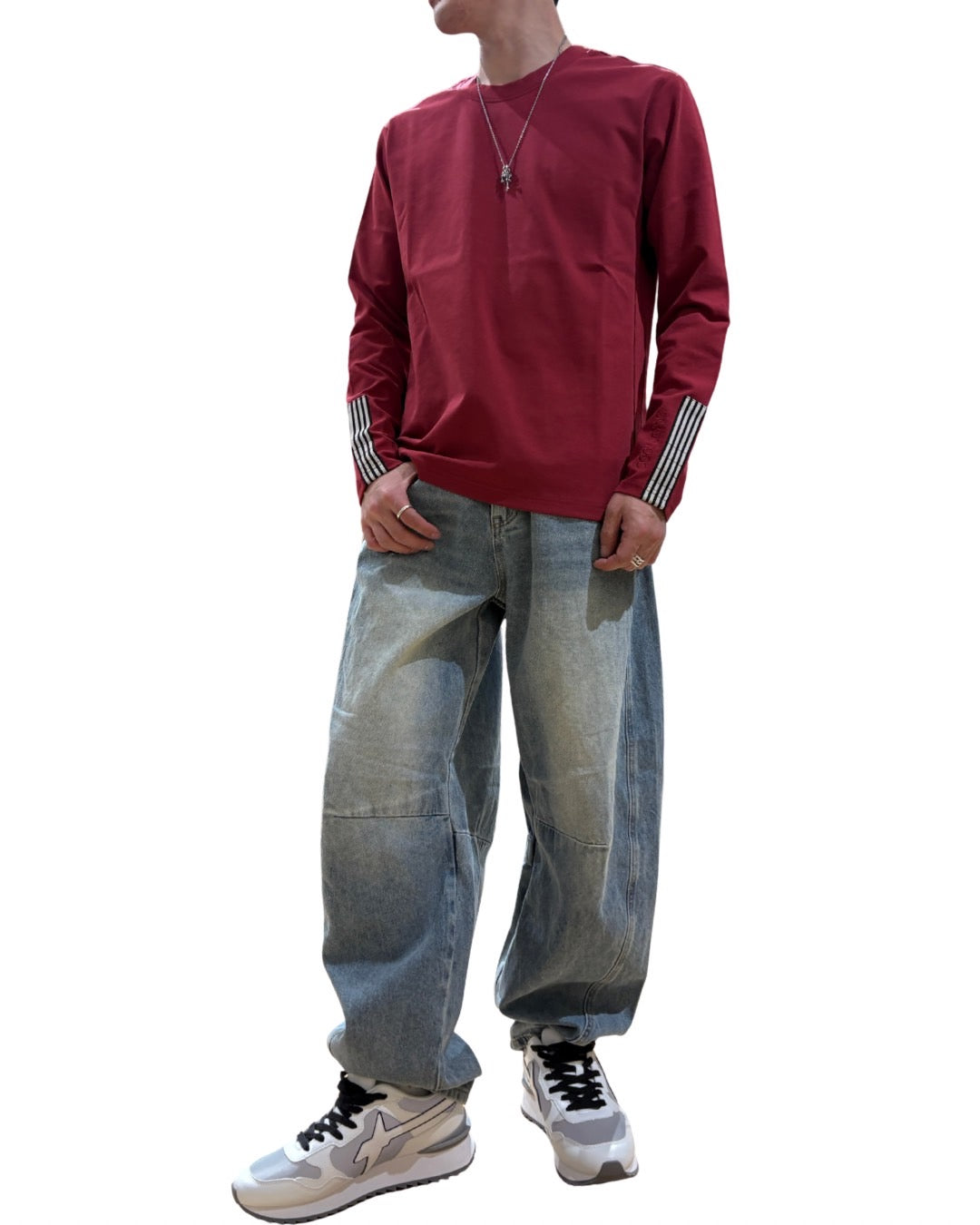 バイカラーデニムパンツ UNISEX