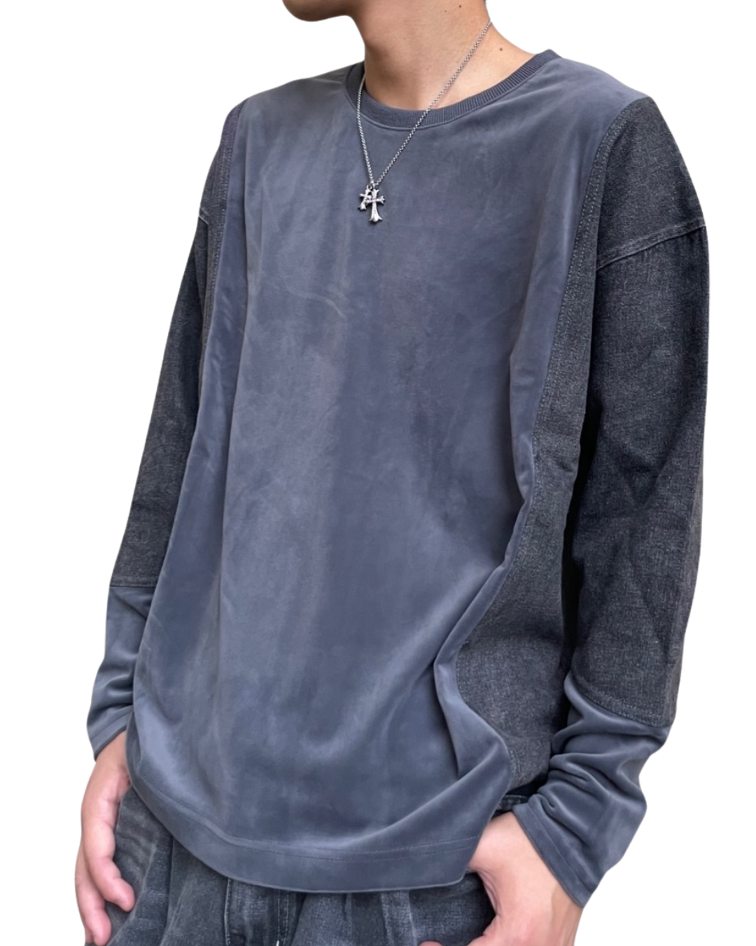 MEN 178cm チャコール×ブラック サイズ2着用