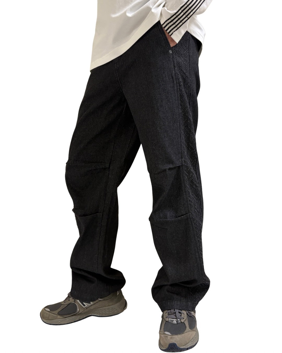 Nachiサイド切替膝タックデニムパンツ MEN