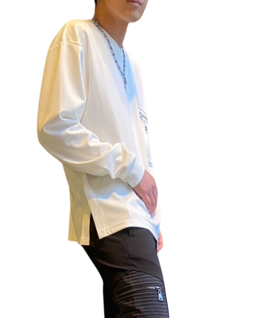 CKJS胸ZIPクルー長袖T UNISEX