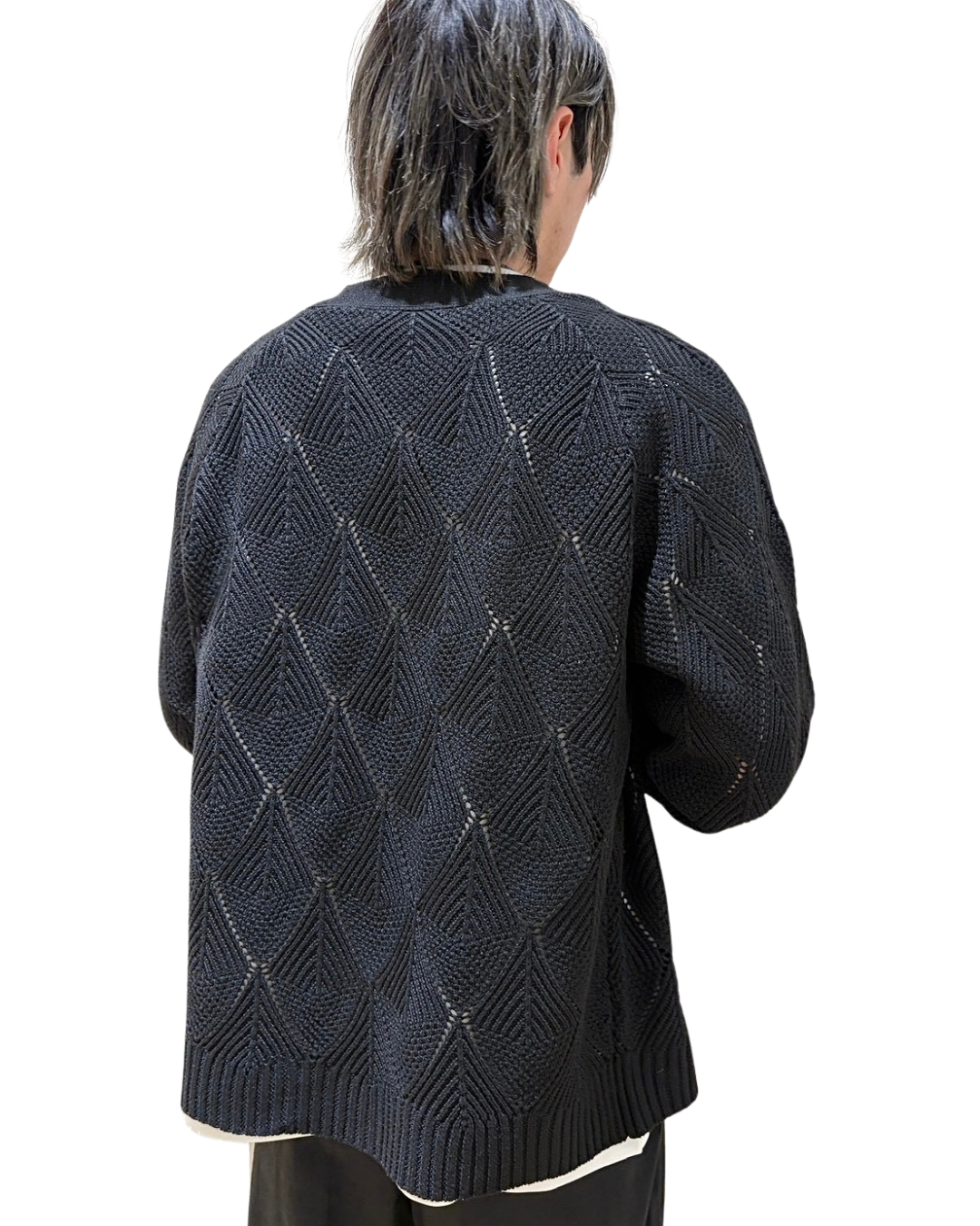 ダイヤ柄カーディガン UNISEX