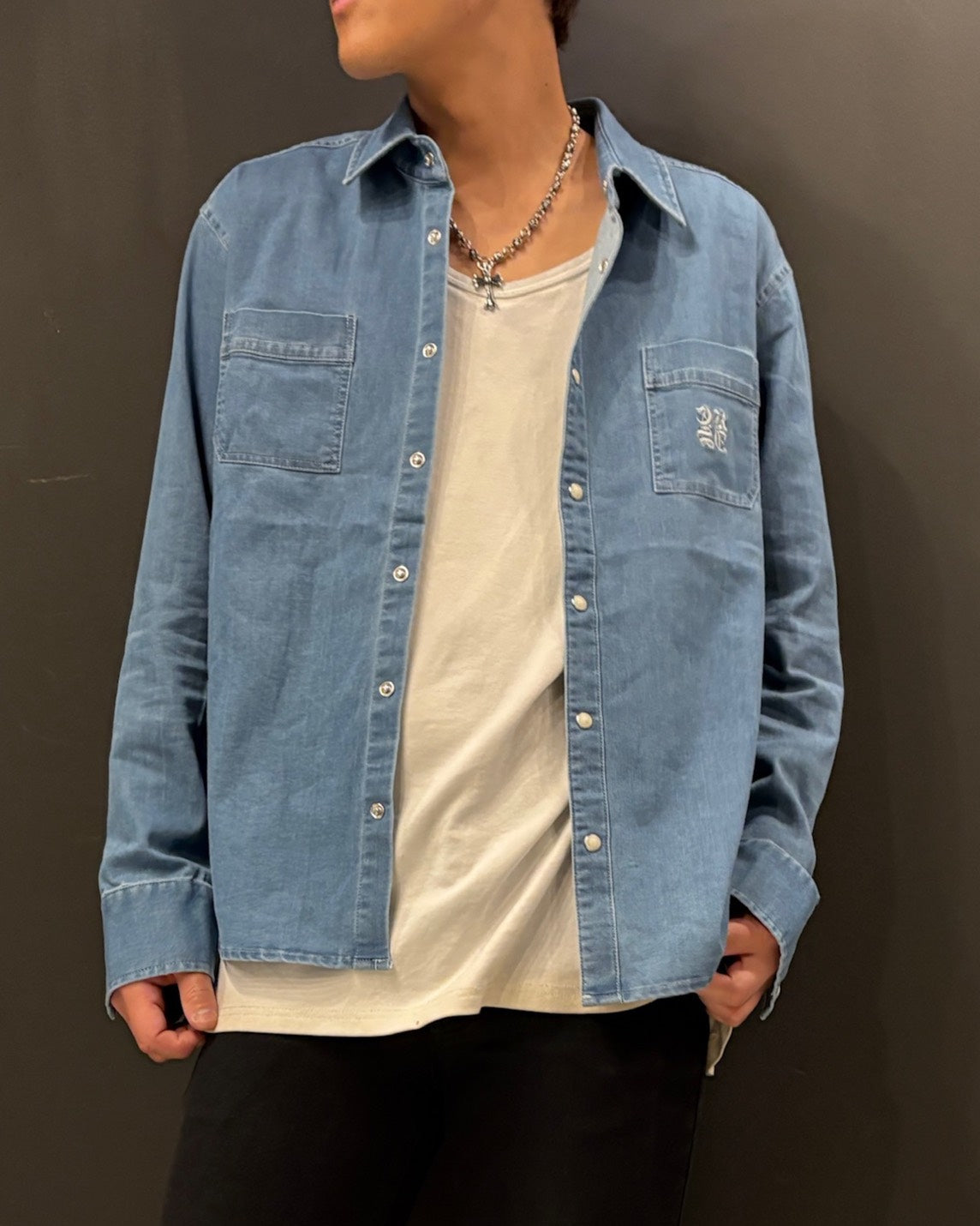 CKJS刺繍デニムSH UNISEX
