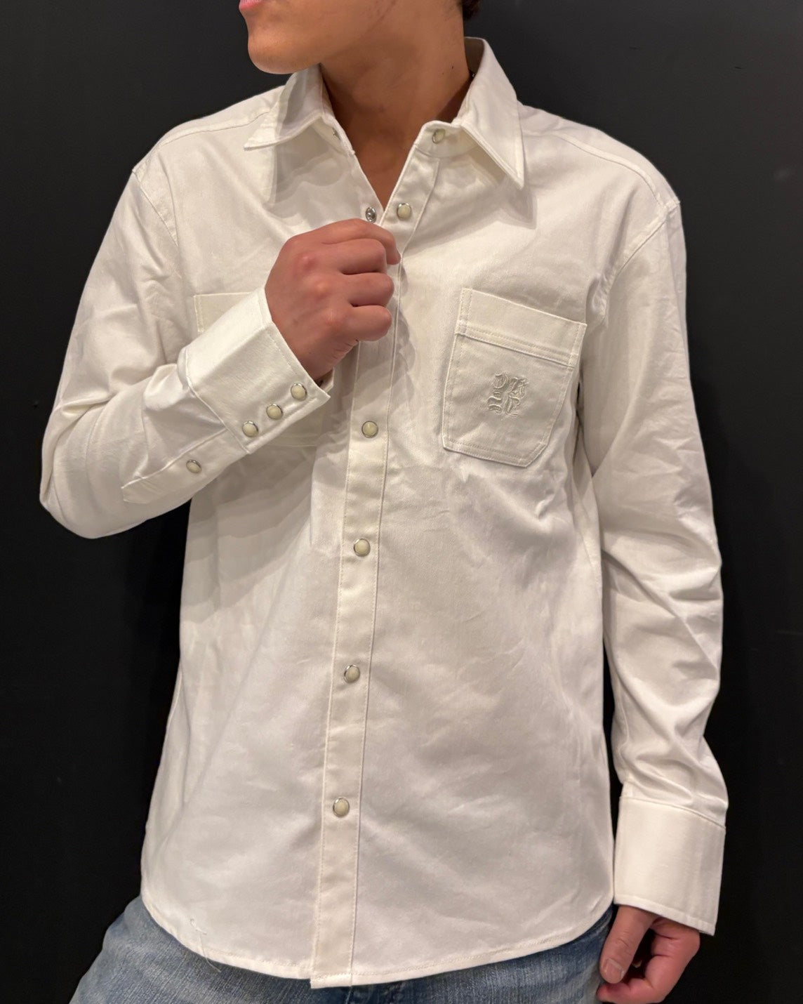 CKJS刺繍デニムSH UNISEX