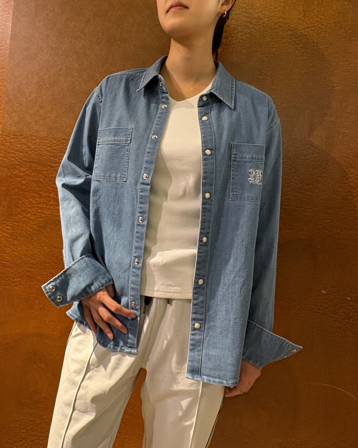 CKJS刺繍デニムSH UNISEX