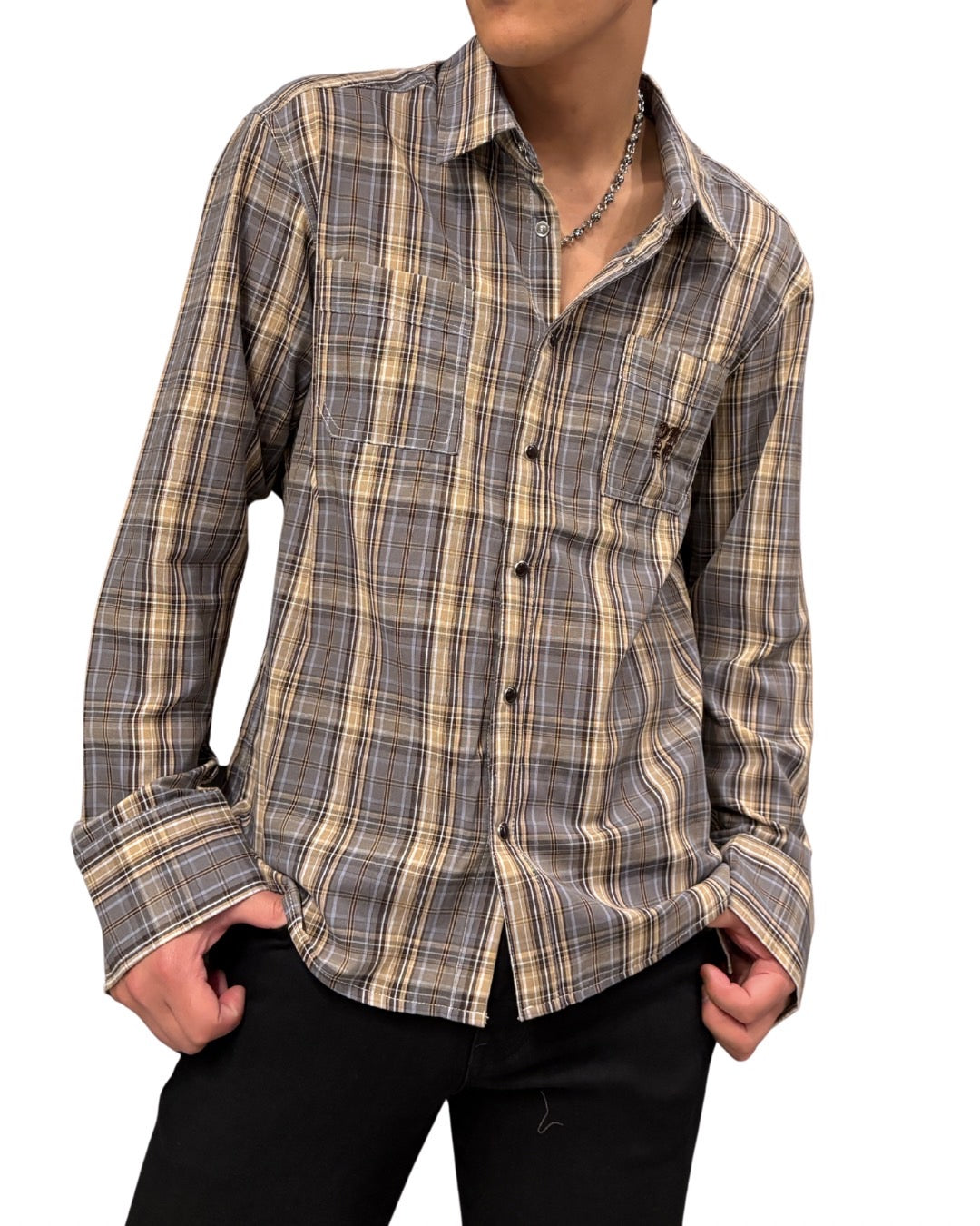 CKJS刺繍チェックシャツ UNISEX