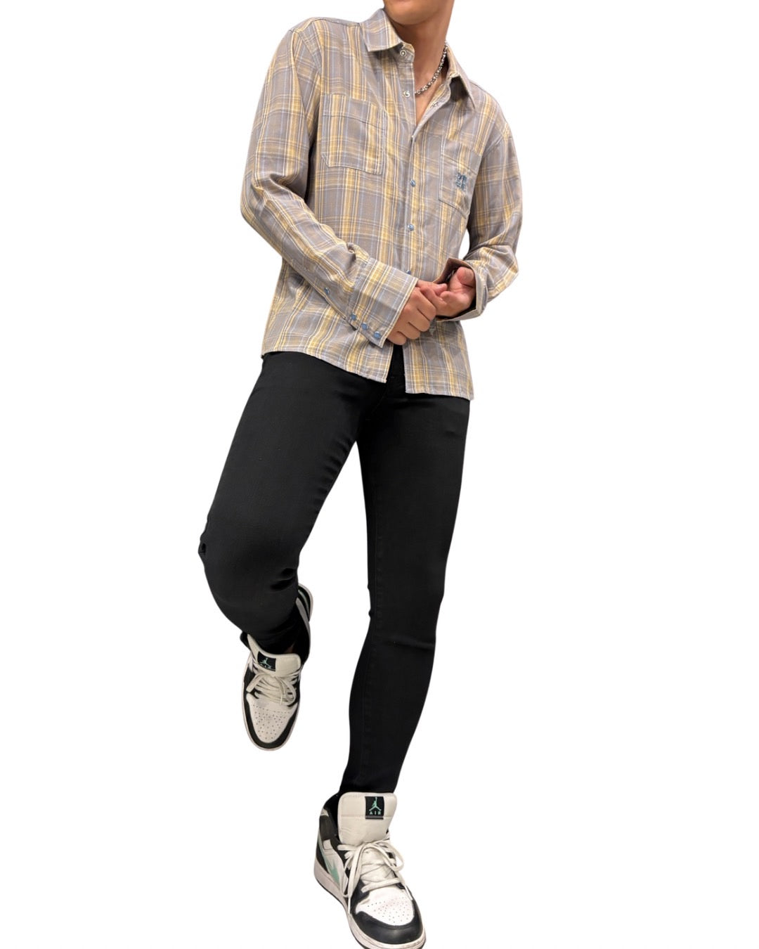 CKJS刺繍チェックシャツ UNISEX