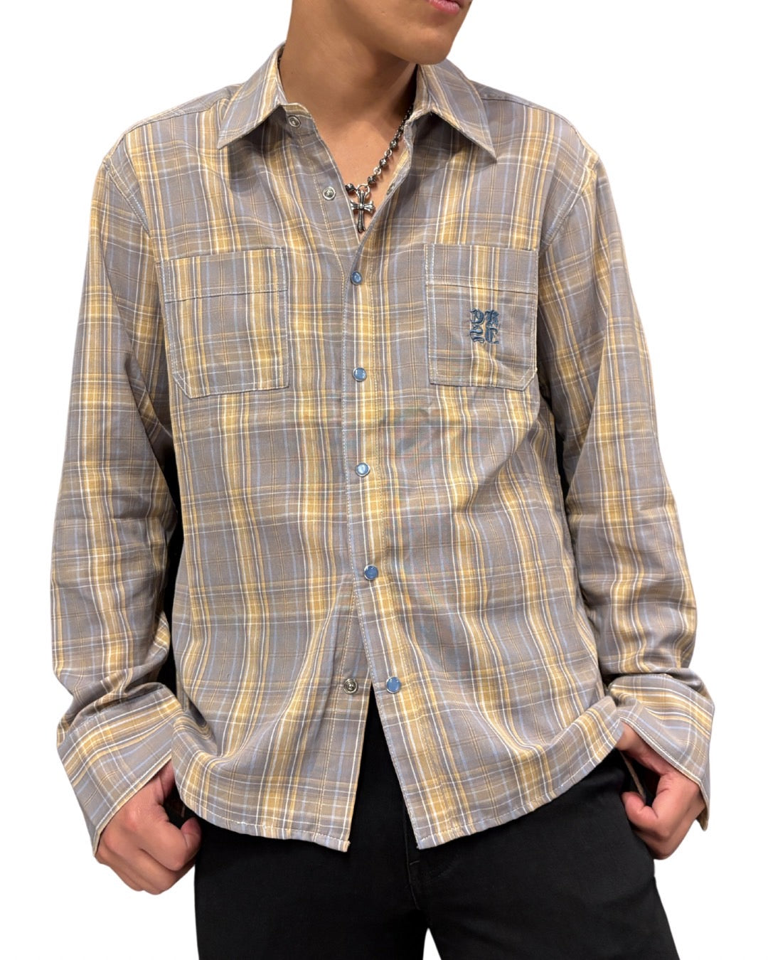 CKJS刺繍チェックシャツ UNISEX