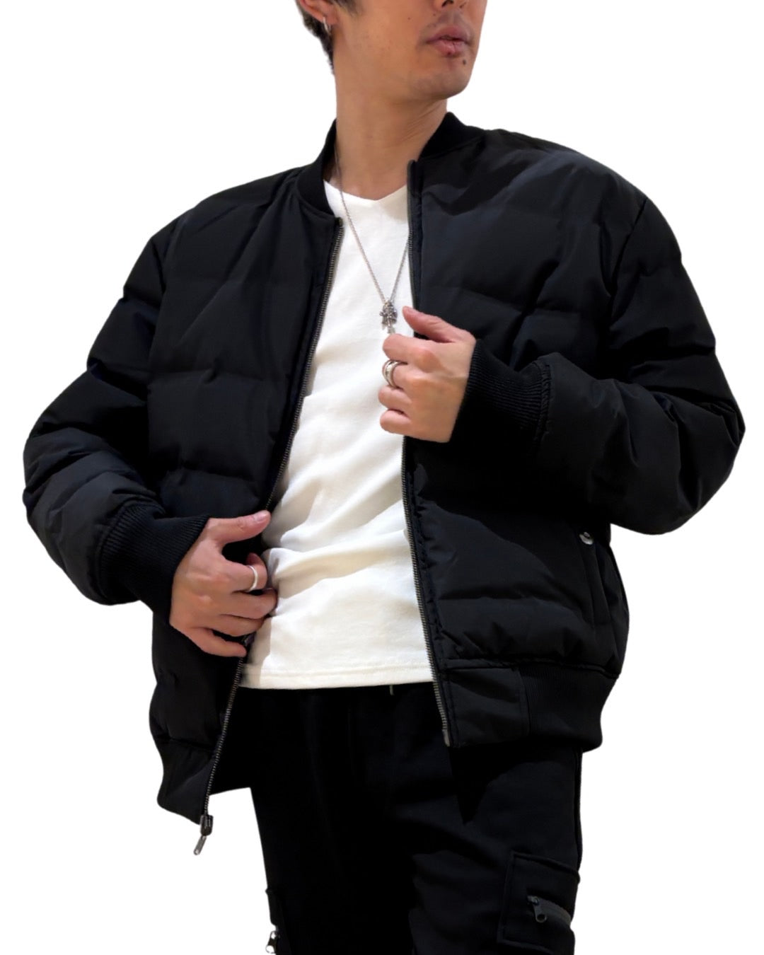 MEN 170cm カーキ×ブラック(裏面)/サイズ1着用