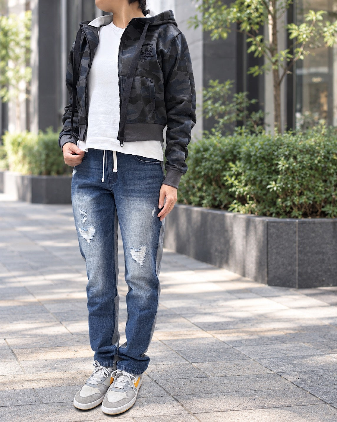 カットオフスウェットジップパーカー WOMEN