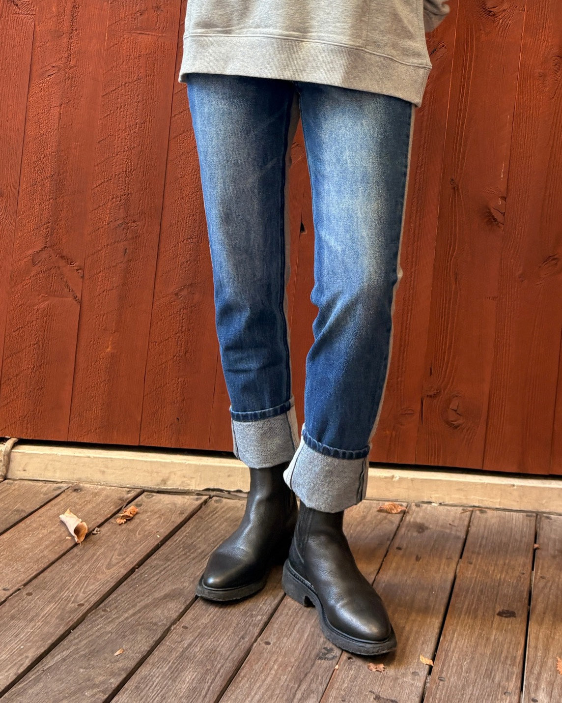 SUNデニムスウェット切替パンツ UNISEX
