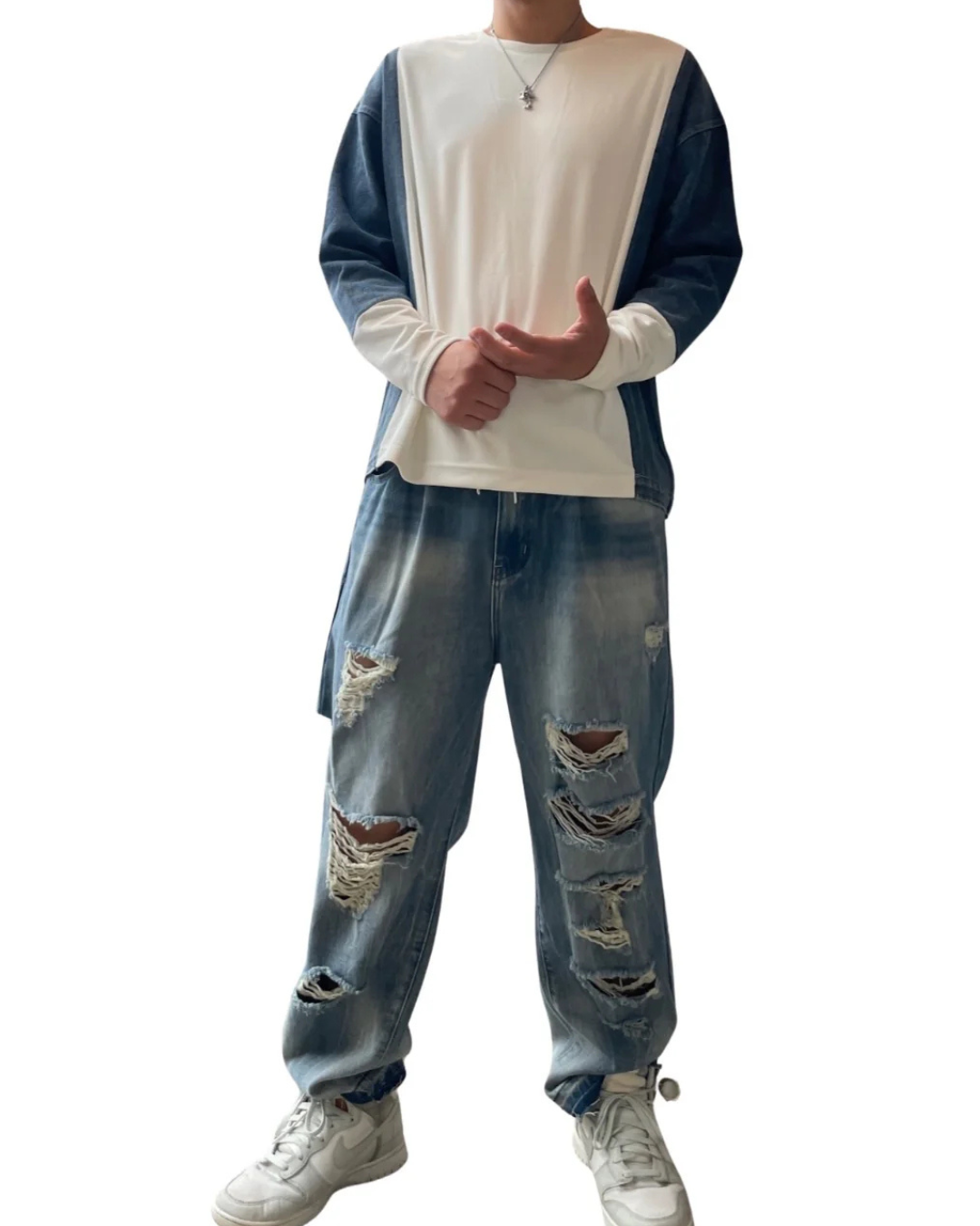 ベロアデニムコンビクルー MEN