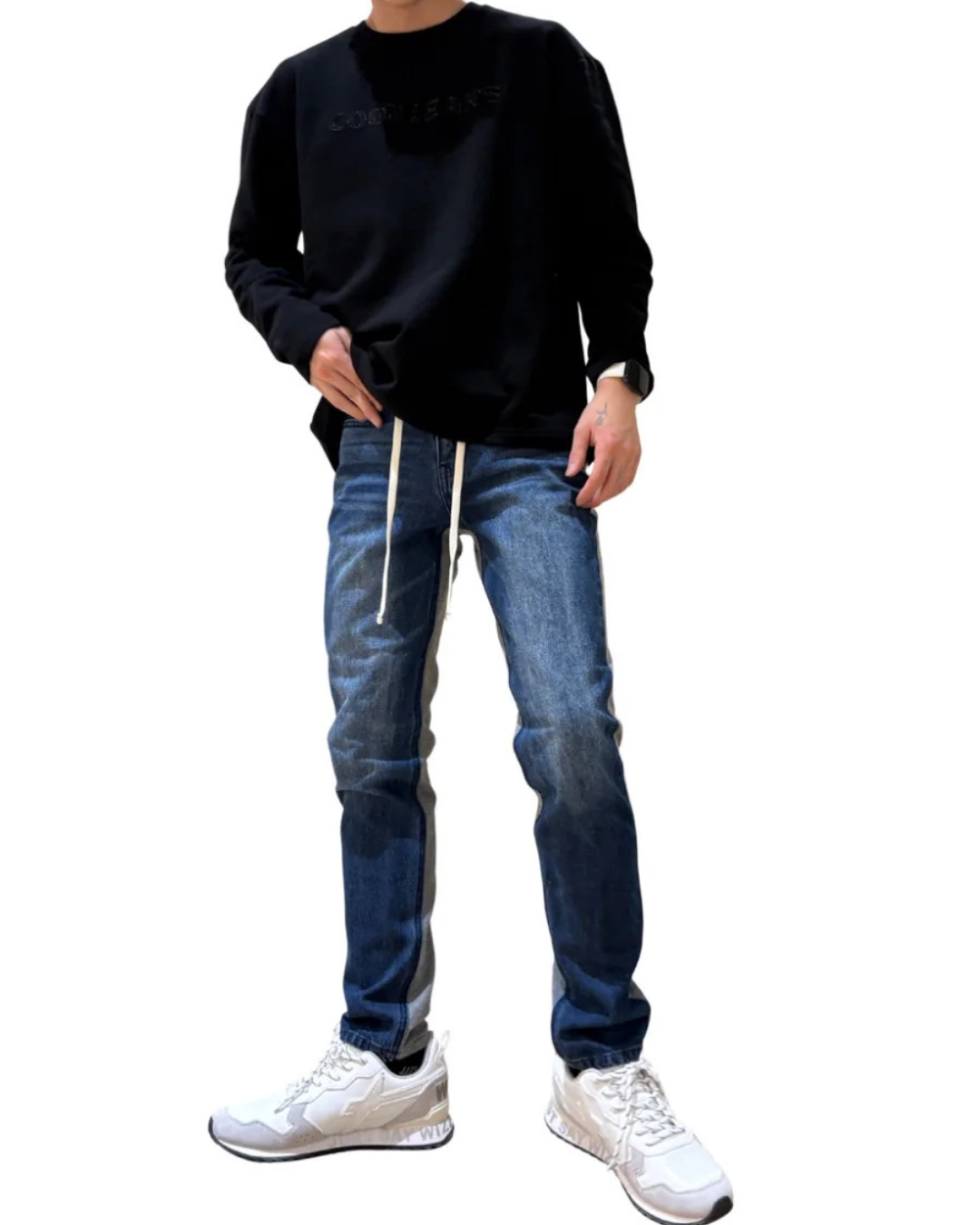 SUNデニムスウェット切替パンツ UNISEX