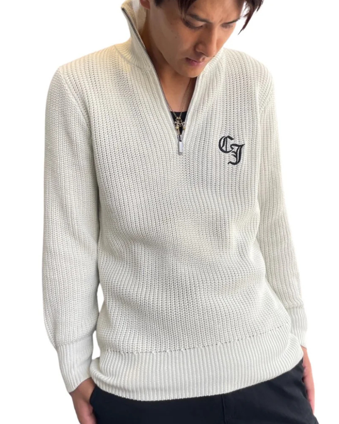 CJハーフZIPニット MEN