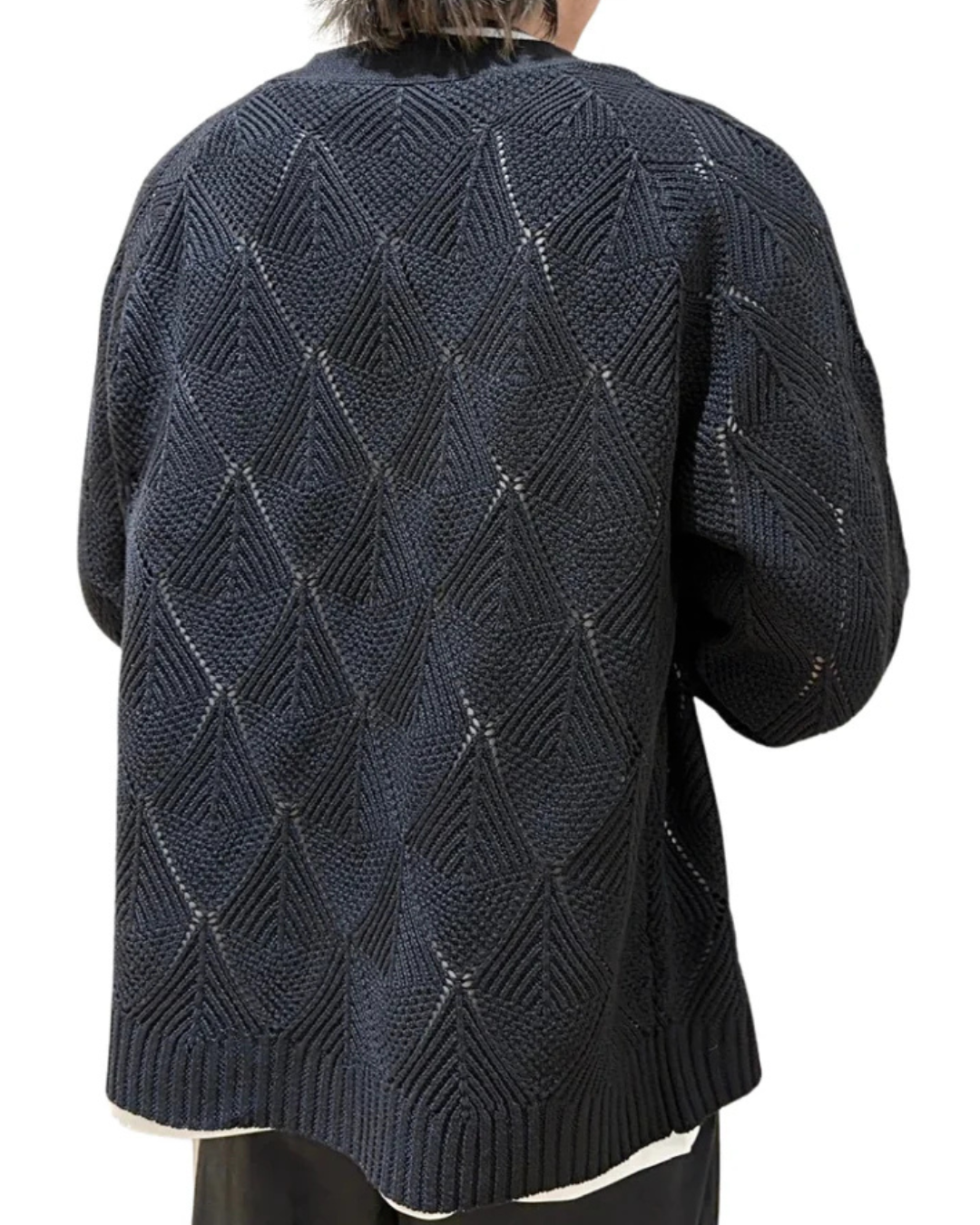 ダイヤ柄カーディガン UNISEX