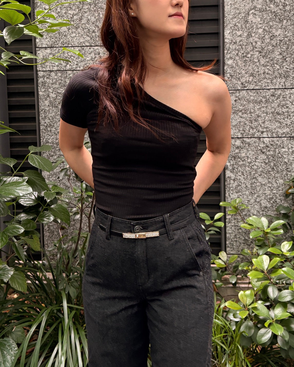リブショルダーTシャツ WOMEN