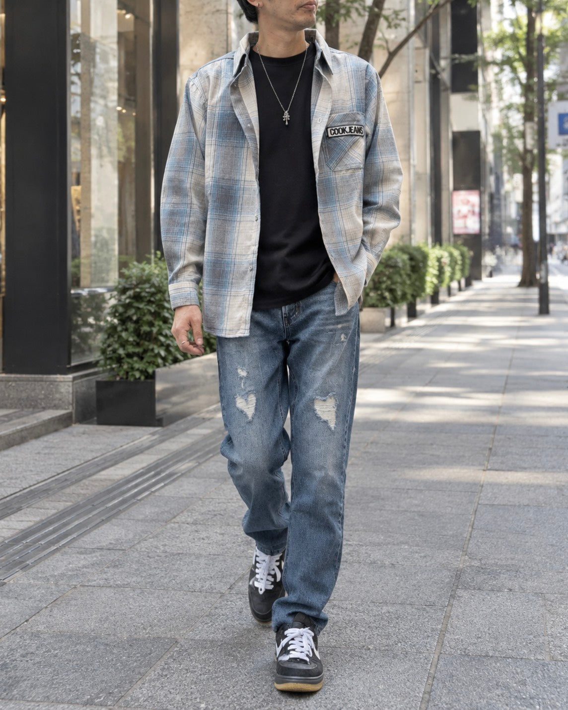 CJワッペンチェックシャツ MEN