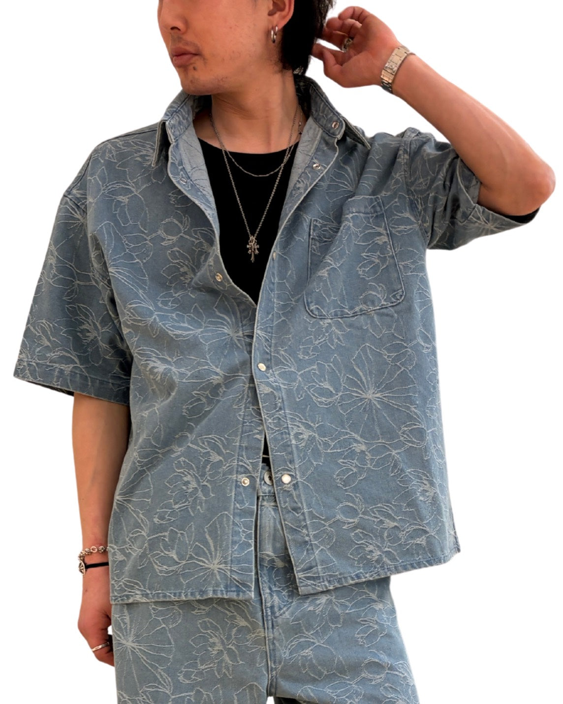 MEN 170cm サックス/サイズ1着用