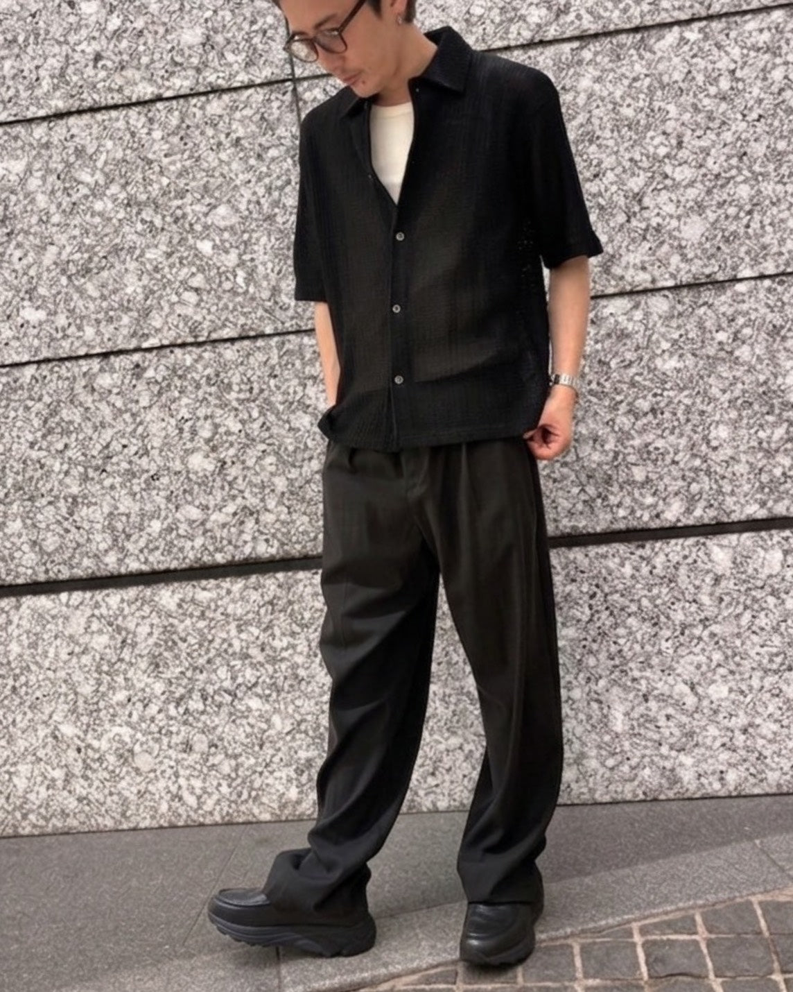 【先行予約販売】ストライプメッシュシャツ UNISEX