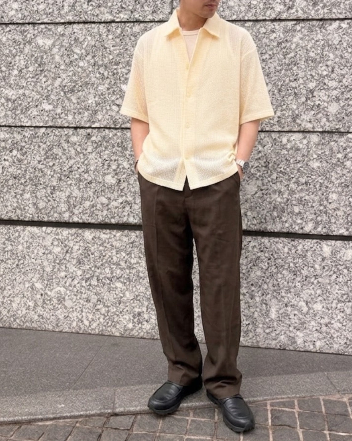 【先行予約販売】ストライプメッシュシャツ UNISEX