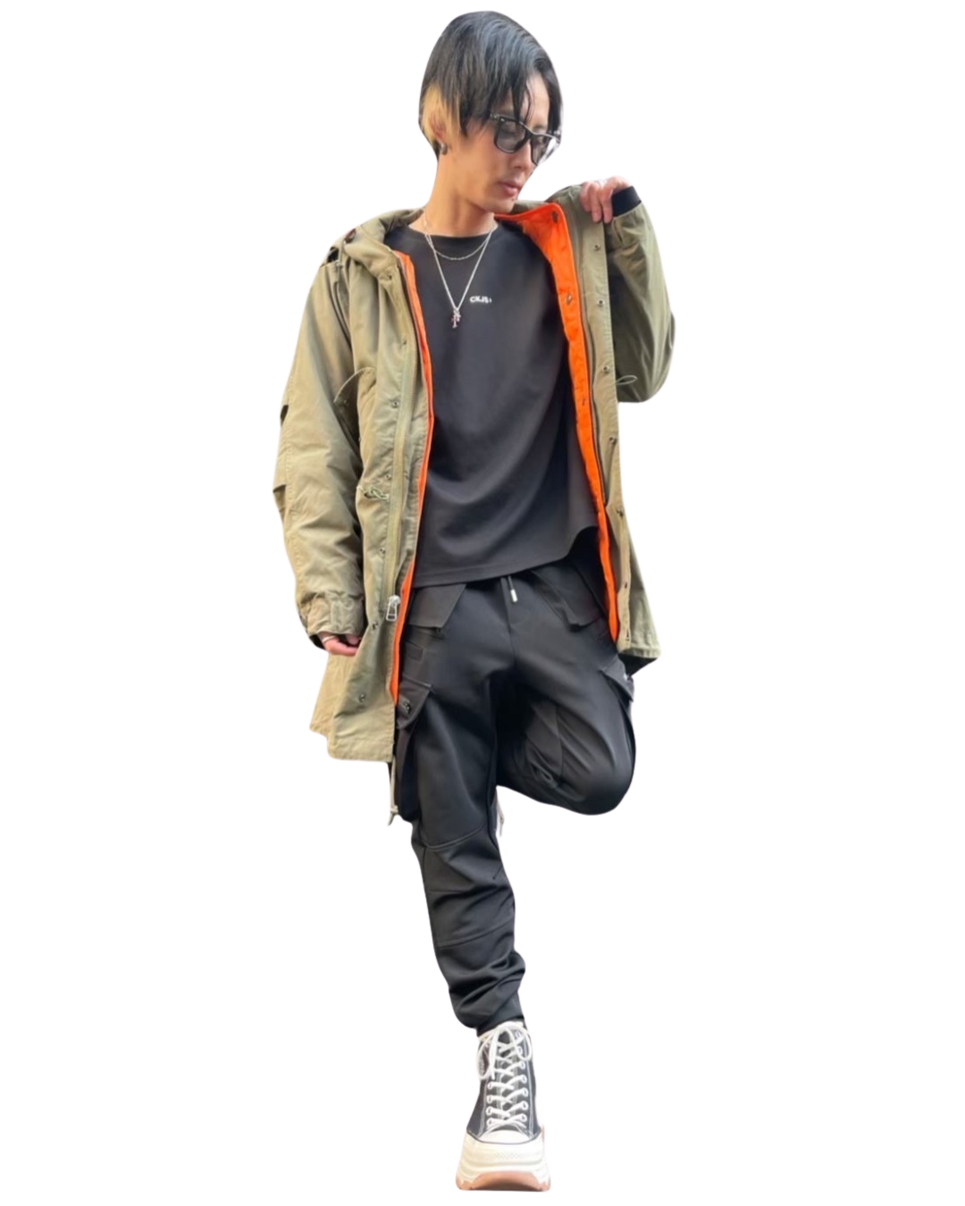 MEN 170cm カーキ サイズM着用