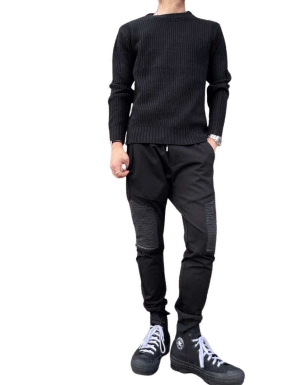 畦編みクルーニット UNISEX