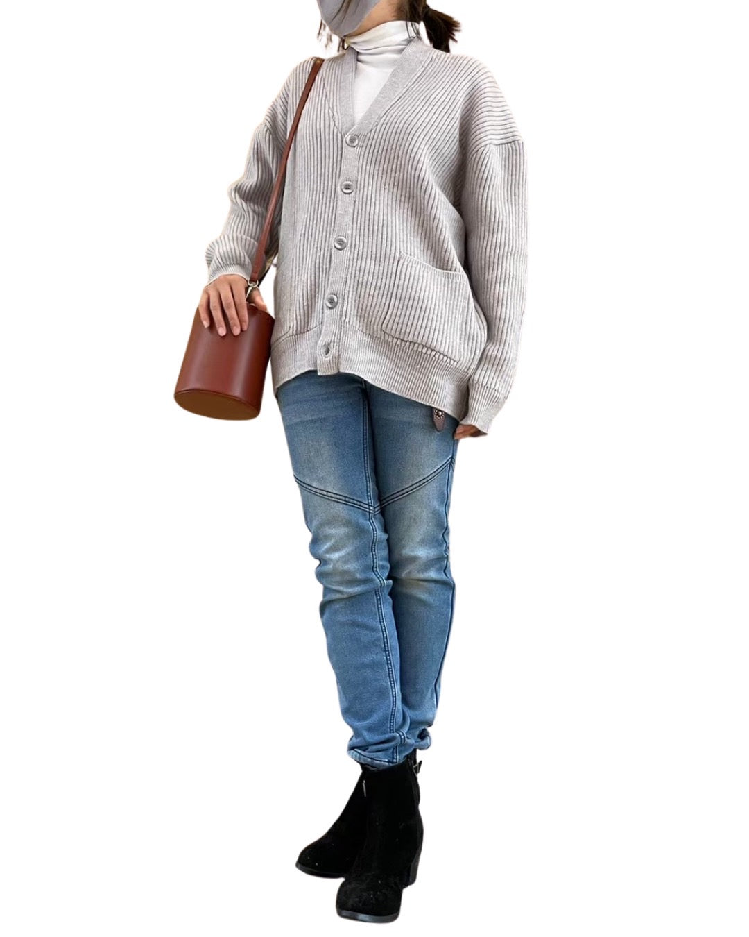 リブワイドカーデ UNISEX