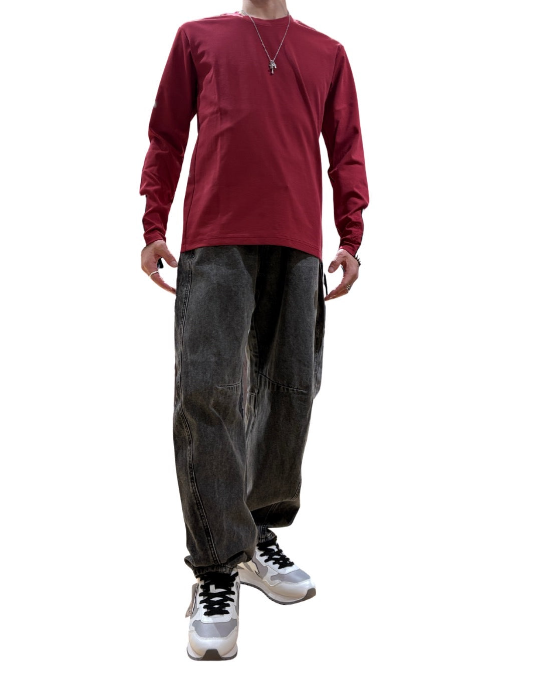 バイカラーデニムパンツ UNISEX