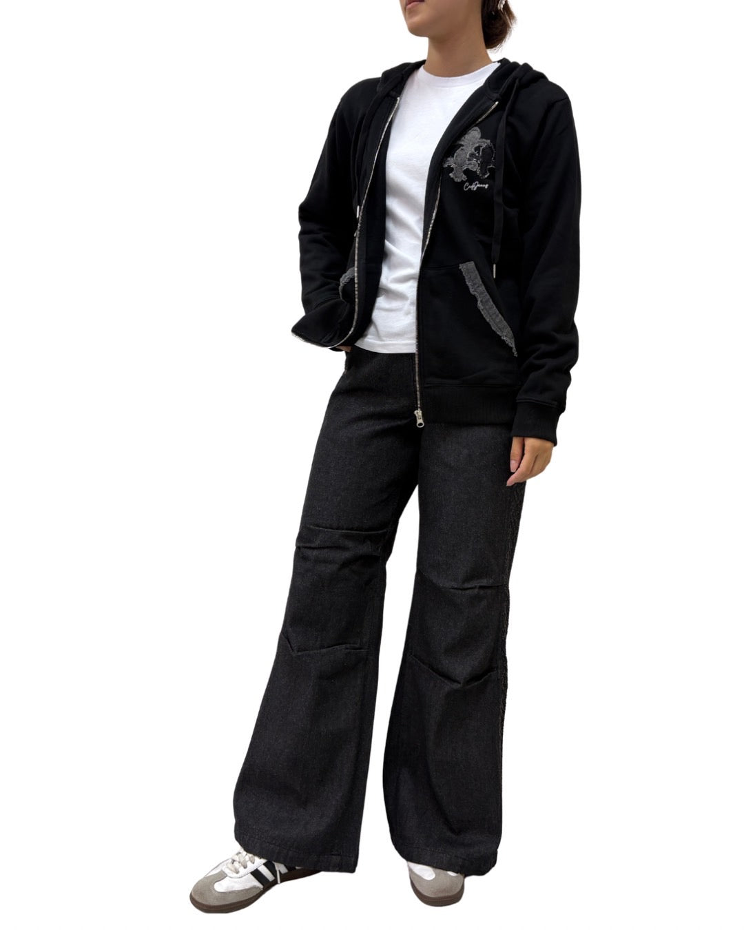 Nachiサイド切替膝タックデニムパンツ WOMEN