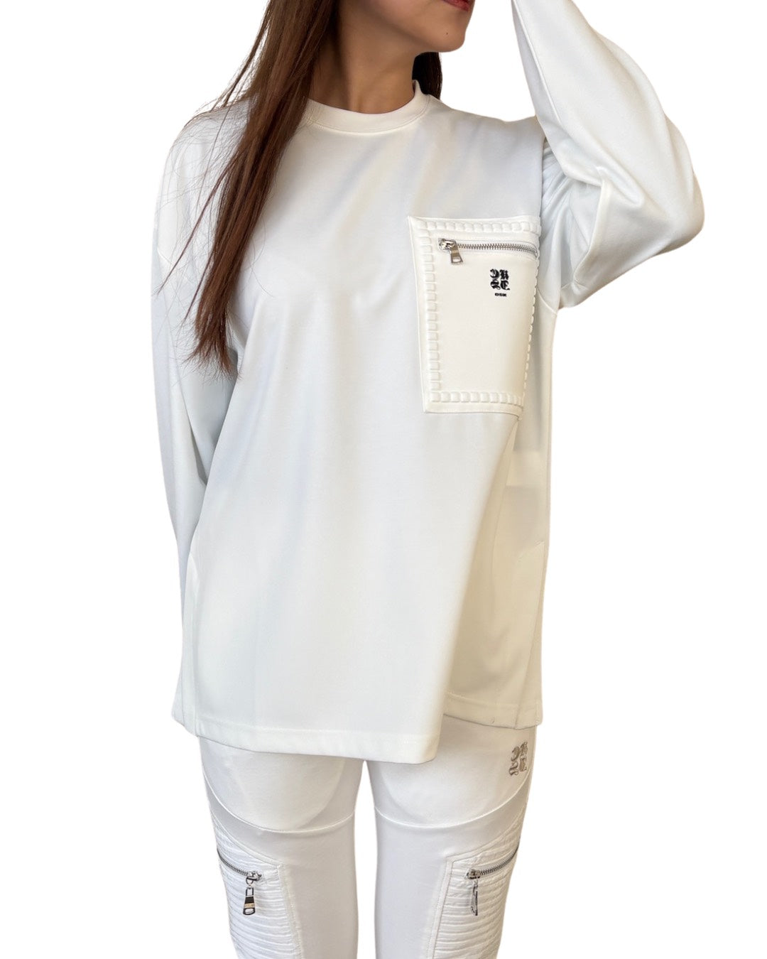 CKJS胸ZIPクルー長袖T UNISEX