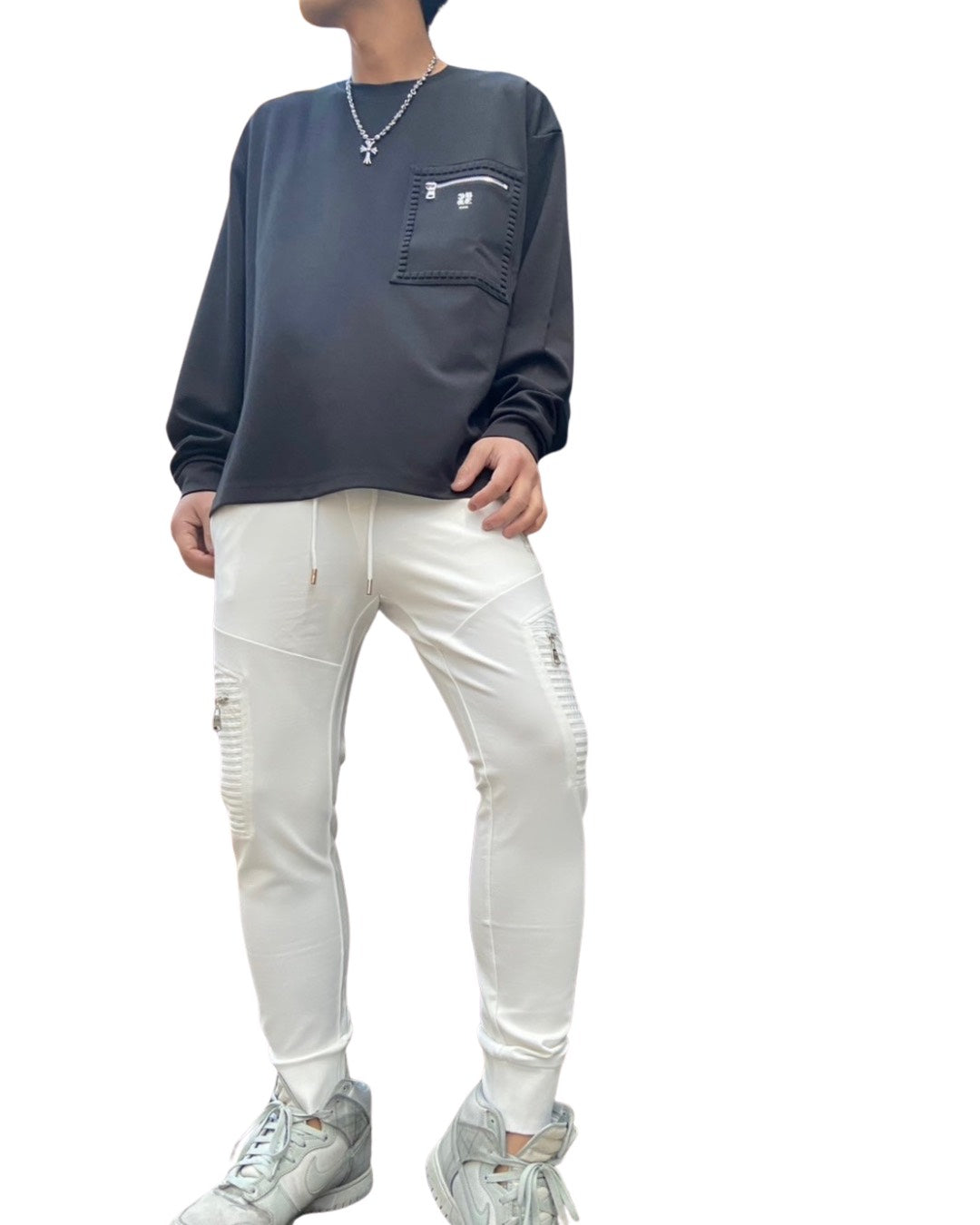 CKJS胸ZIPクルー長袖T UNISEX