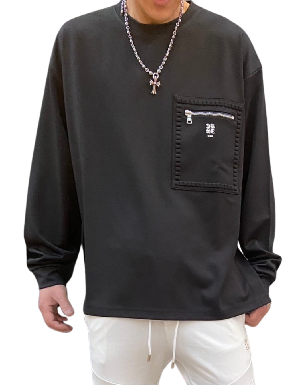 CKJS胸ZIPクルー長袖T UNISEX