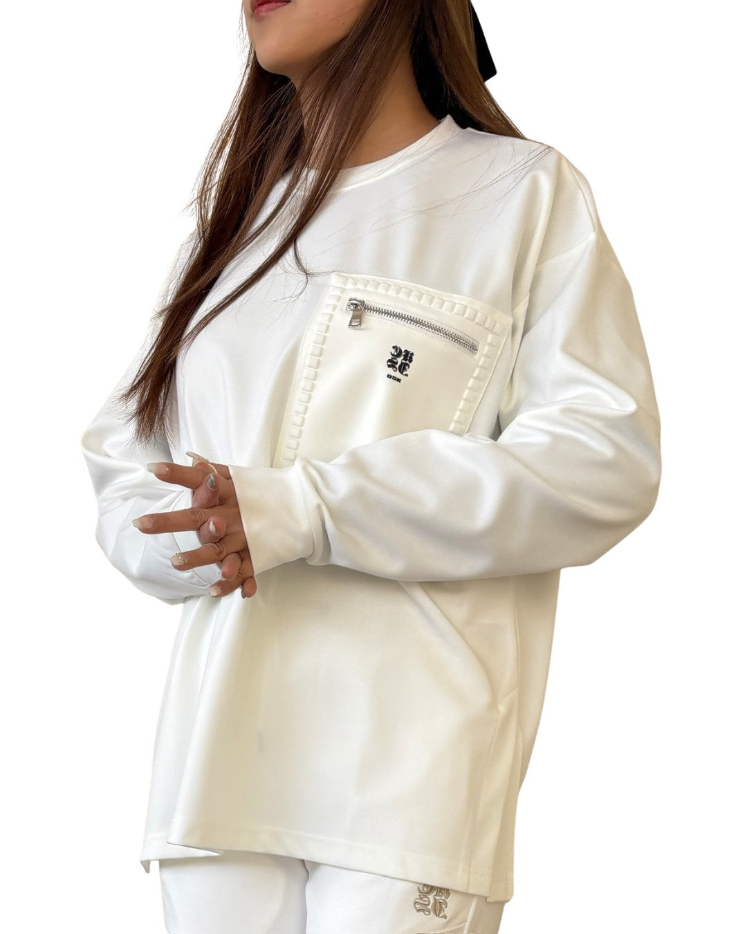 CKJS胸ZIPクルー長袖T UNISEX