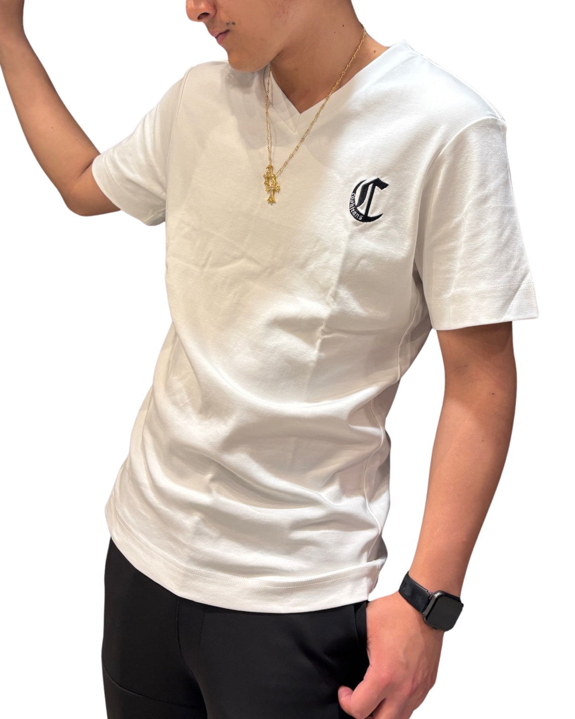 VネックCJ刺繍.T MEN